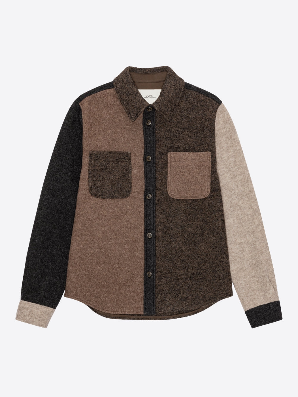 WOOL COLOURBLOCK OVERSHIRT