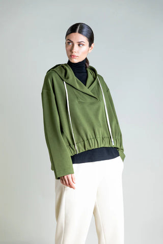 SUDADERA CAPUCHA VERDE