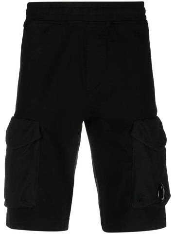 BERMUDAS FLEECE CARGO NEGRAS