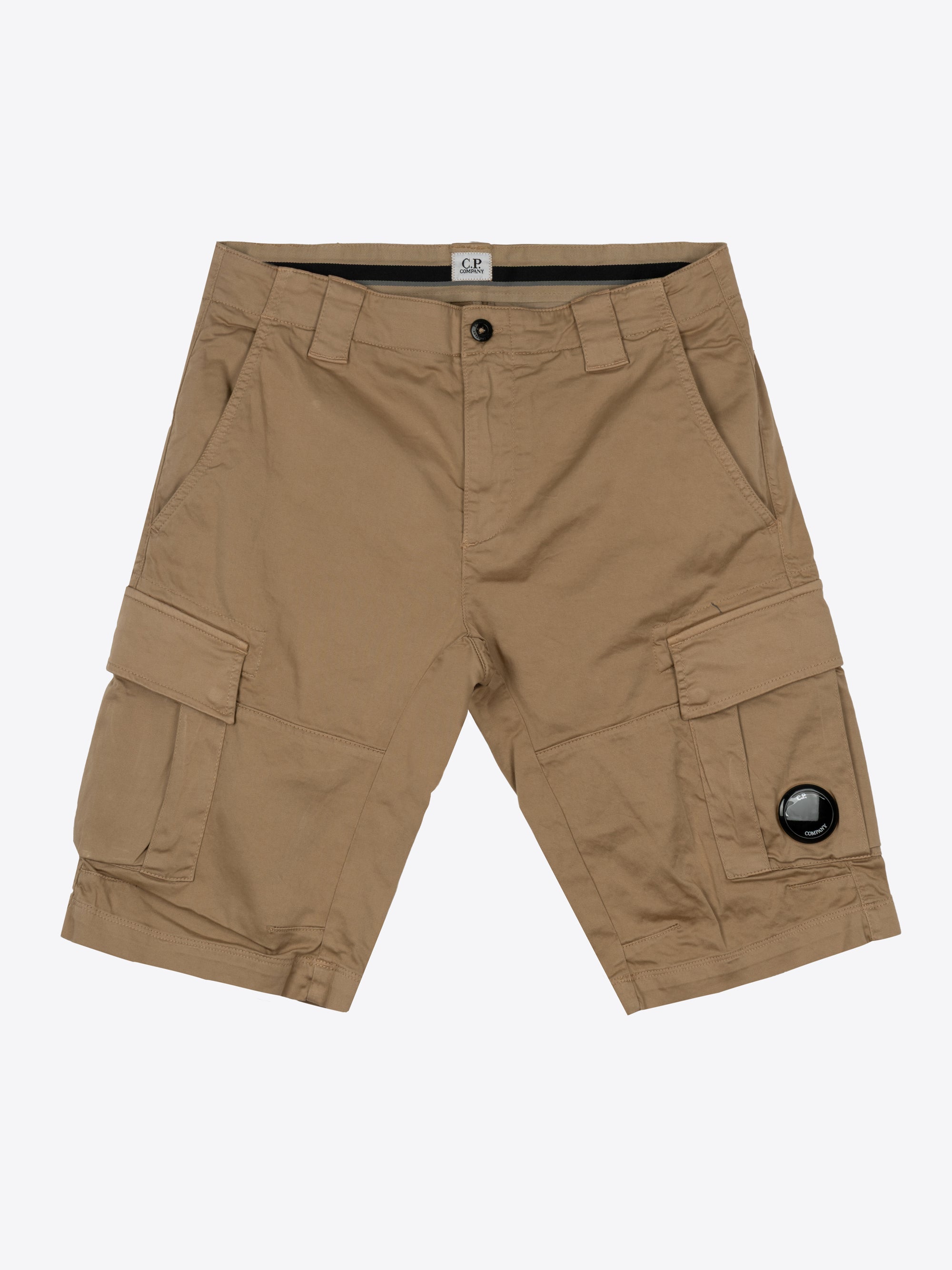 STRETCH SATEEN CARGO LENS SHORTS
