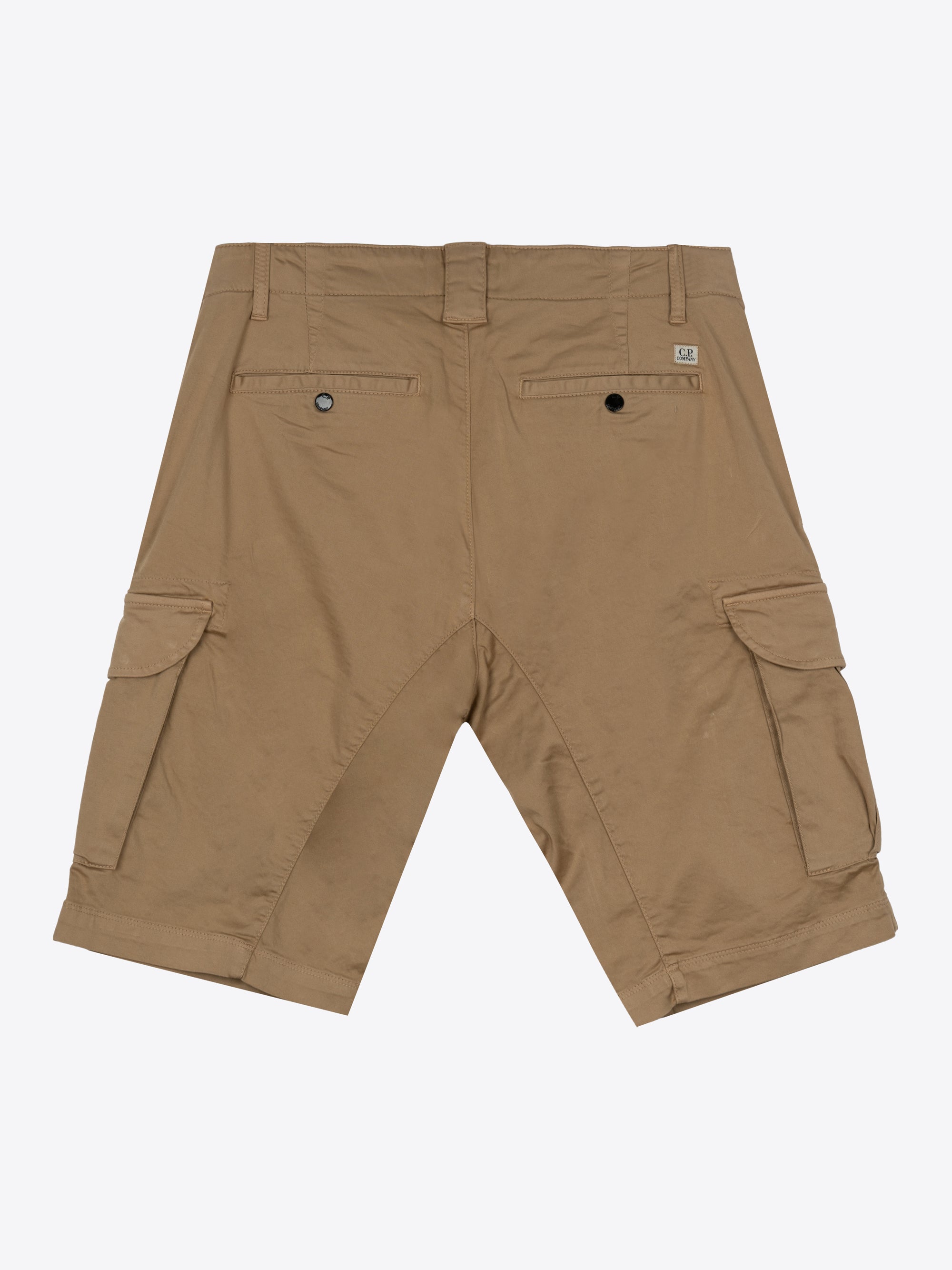 STRETCH SATEEN CARGO LENS SHORTS