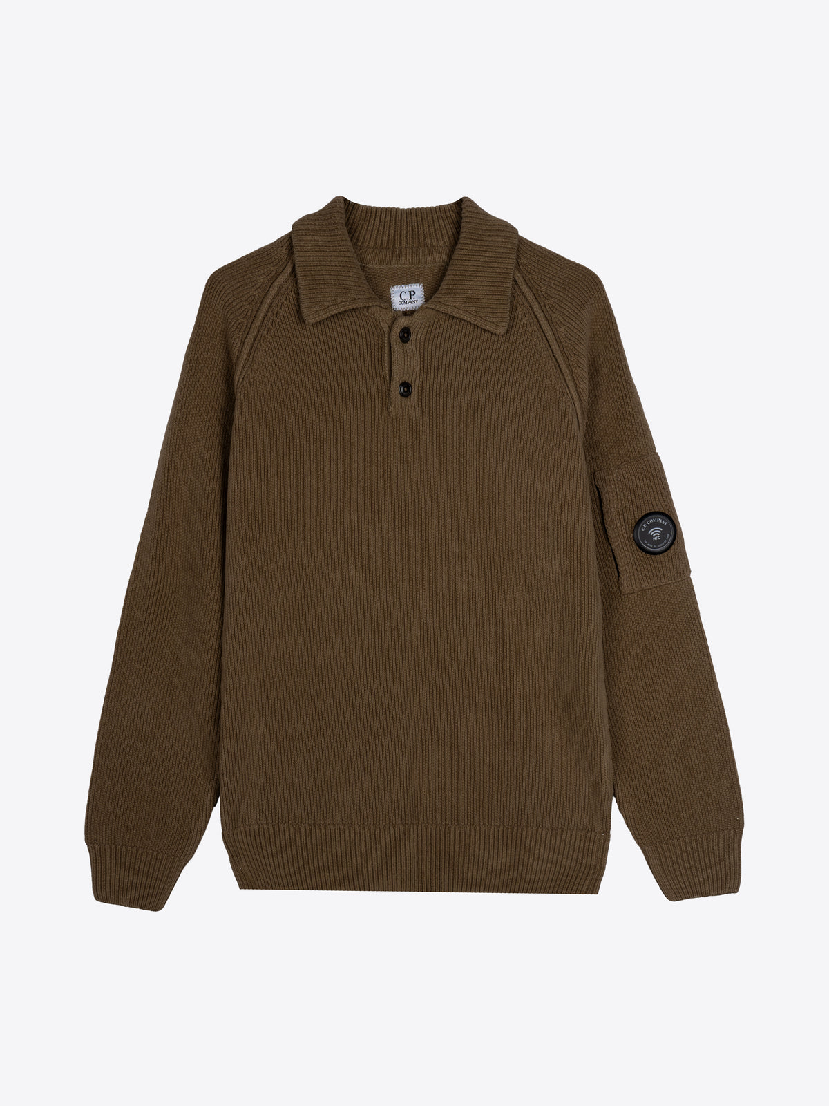 CHENILLE COTTON LENS POLO SWEATER