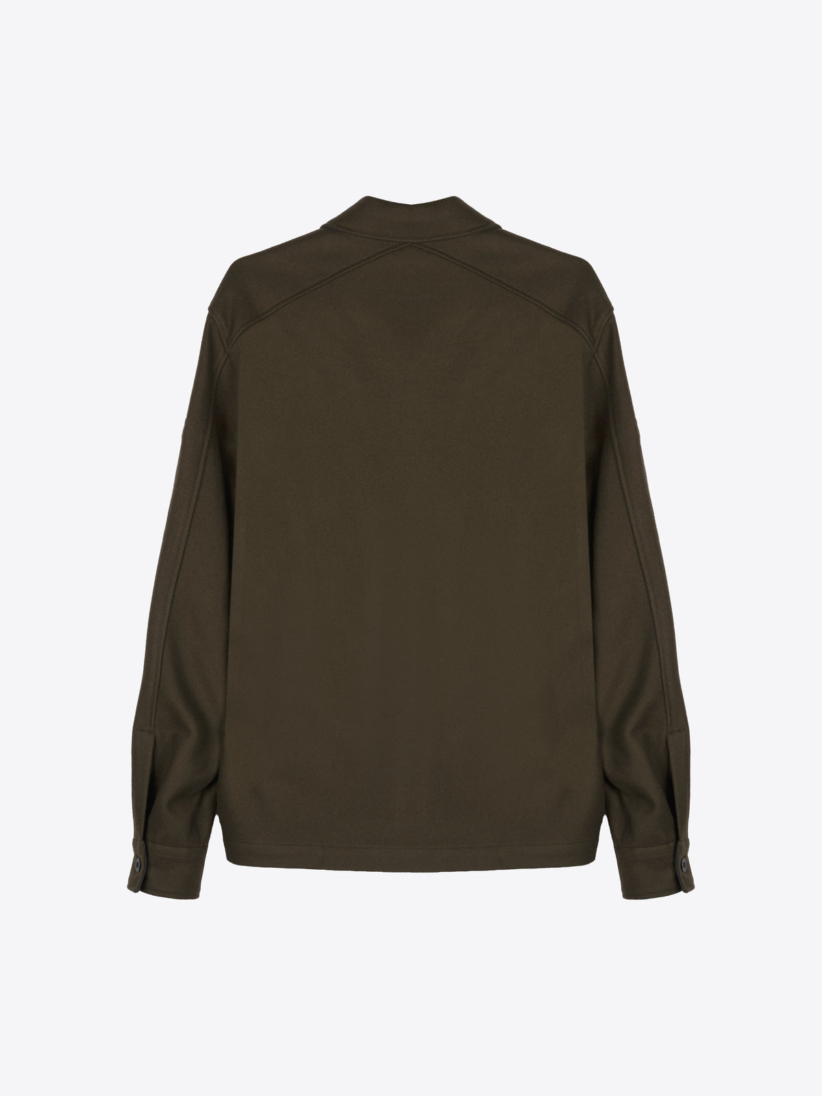 FELTED WOOL LENS BUTTON OVERSHIRT