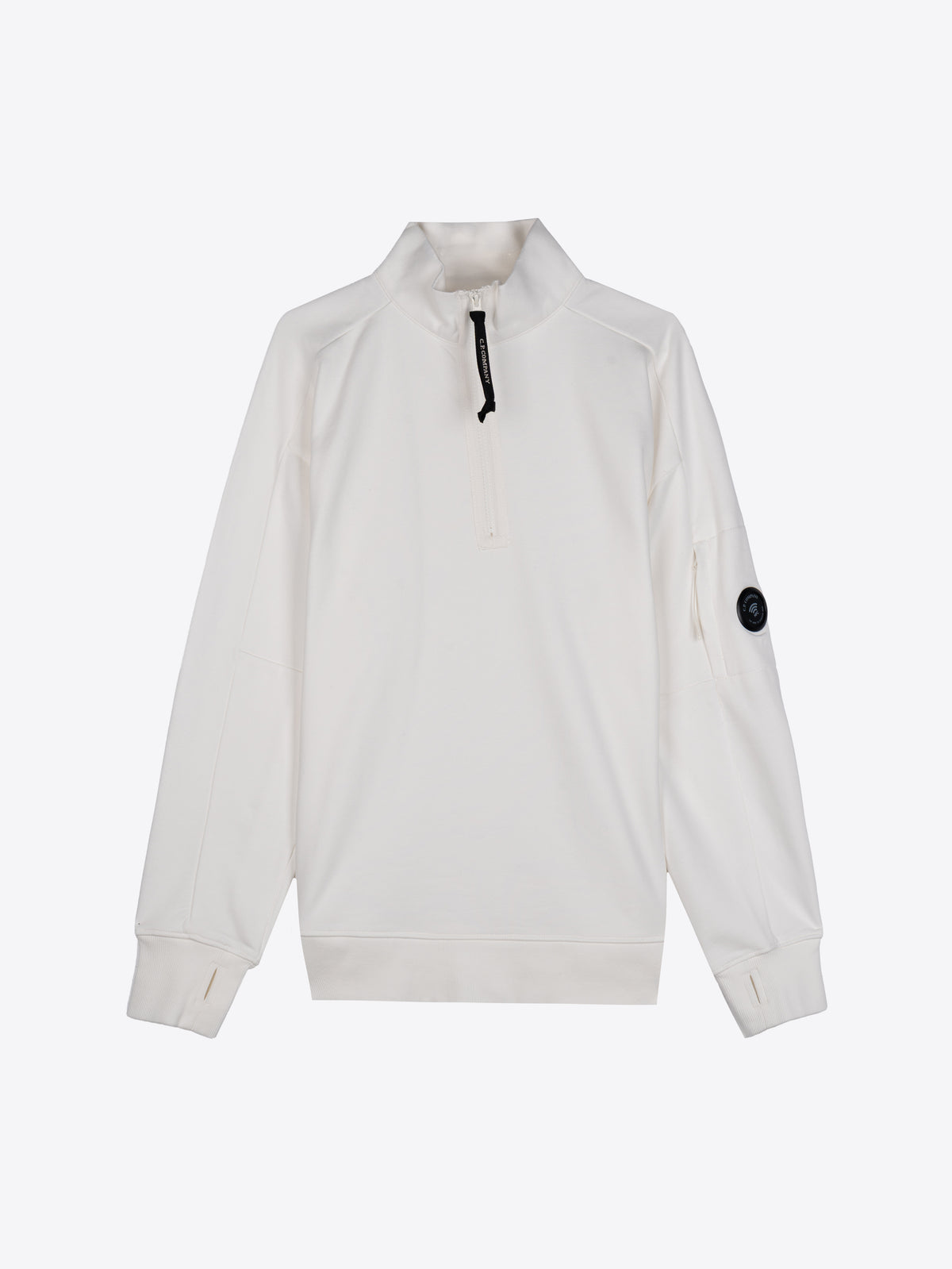DIAGONAL RAISED FLEECE HALF ZIP SWEATSHIRT