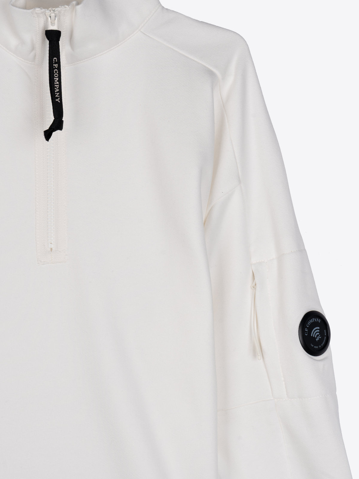 DIAGONAL RAISED FLEECE HALF ZIP SWEATSHIRT