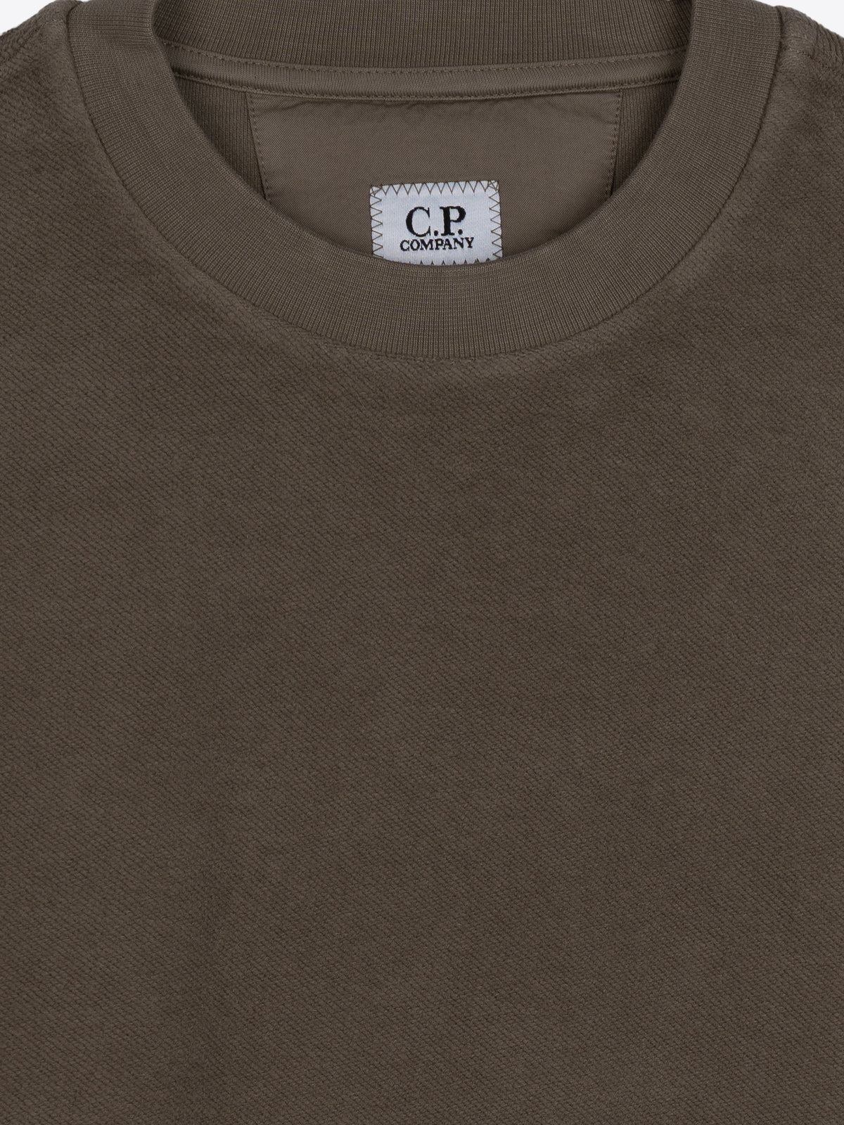 BRUSHED EMERIZED DIAGONAL FLEECE CREWNECK LENS SWEATSHIRT