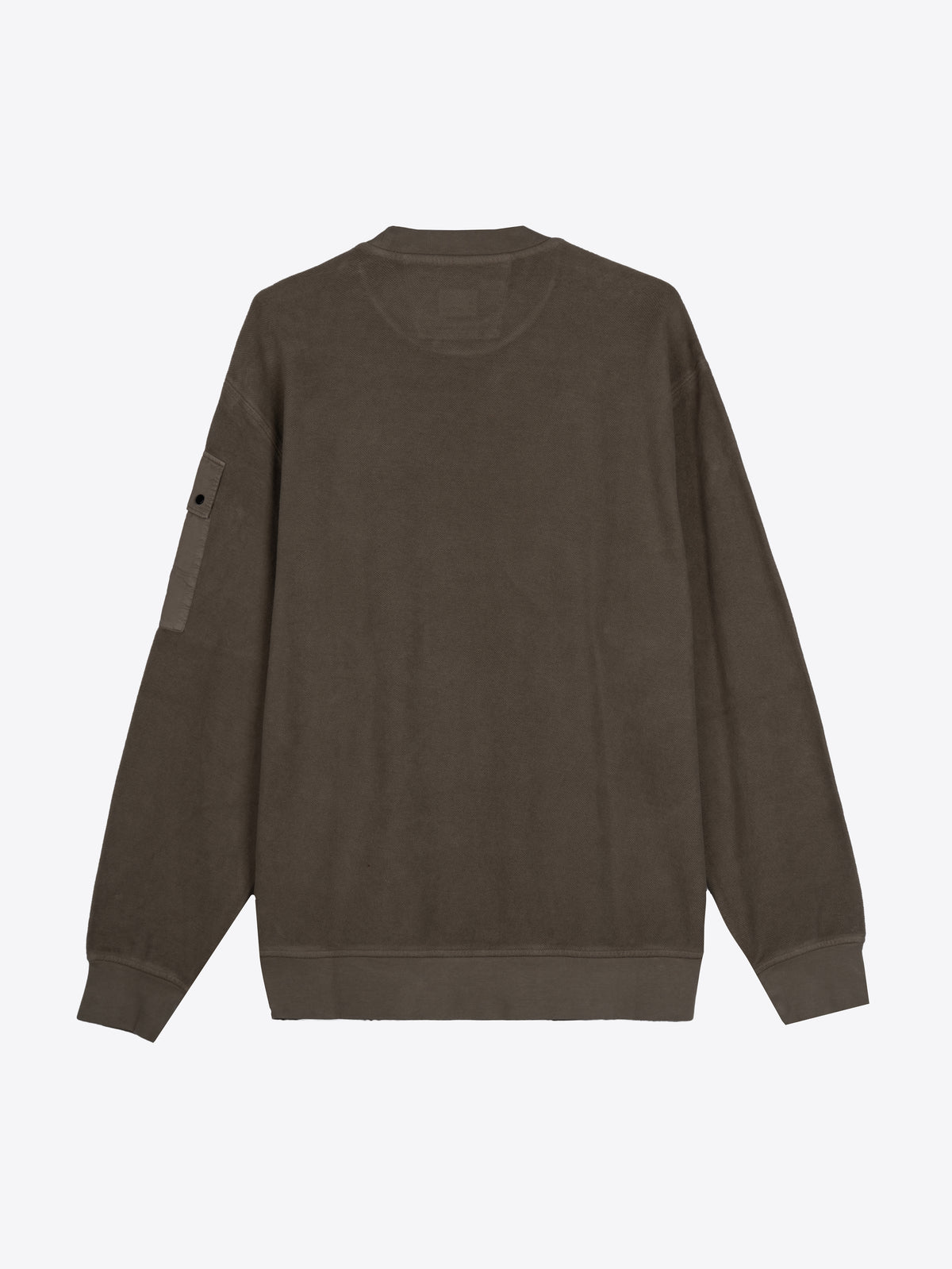 BRUSHED EMERIZED DIAGONAL FLEECE CREWNECK LENS SWEATSHIRT
