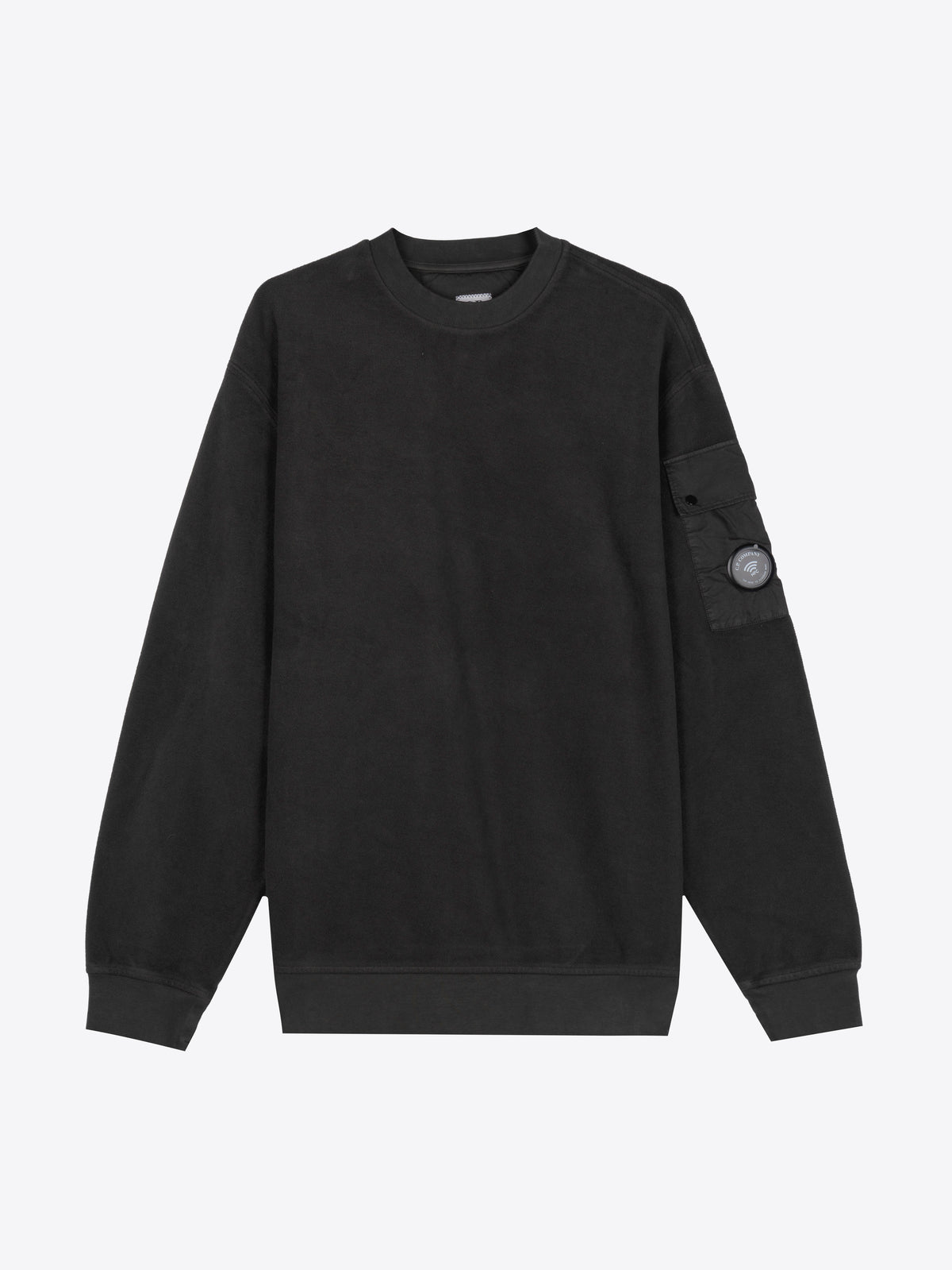 BRUSHED EMERIZED DIAGONAL FLEECE CREWNECK LENS SWEATSHIRT