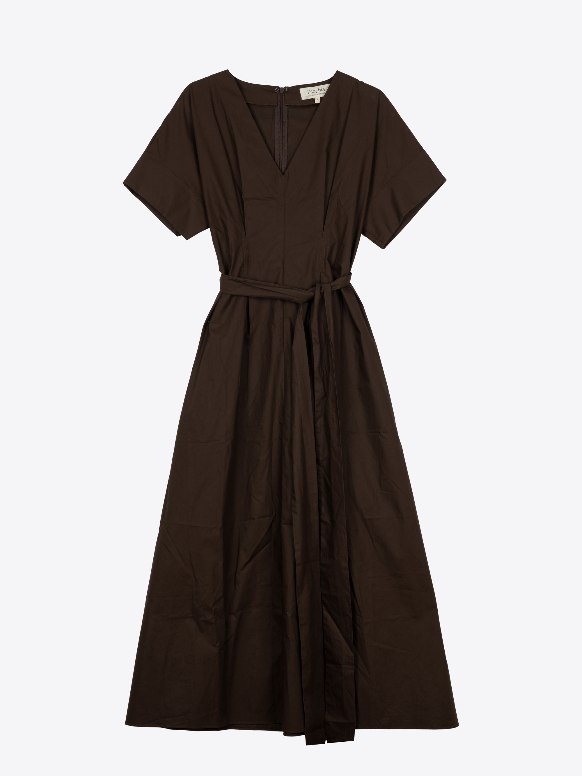 VESTIDO MIDI DE POPELÍN CON PINZAS
