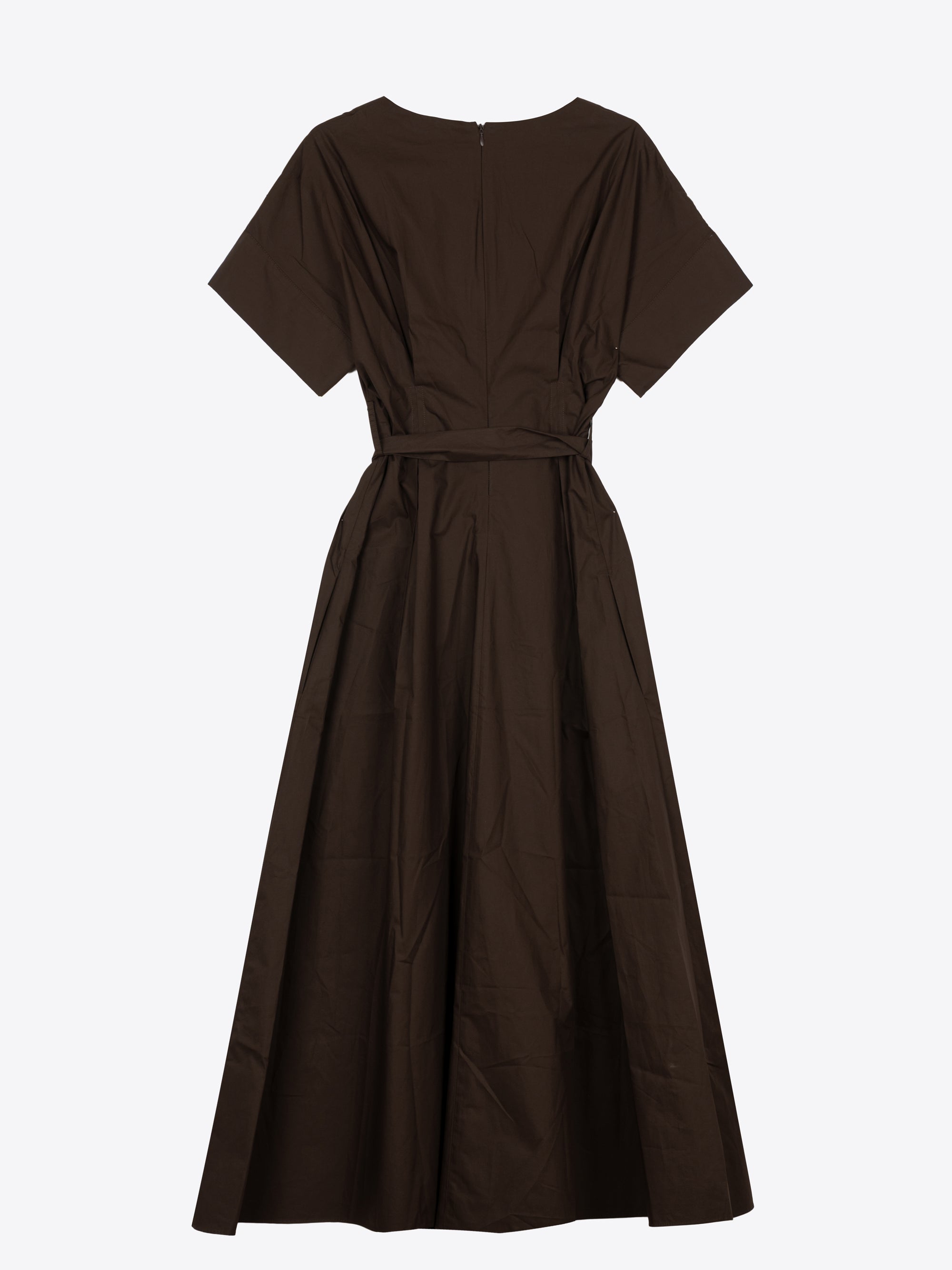 VESTIDO MIDI DE POPELÍN CON PINZAS