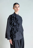 CAMISA RUFFLE NEGRA