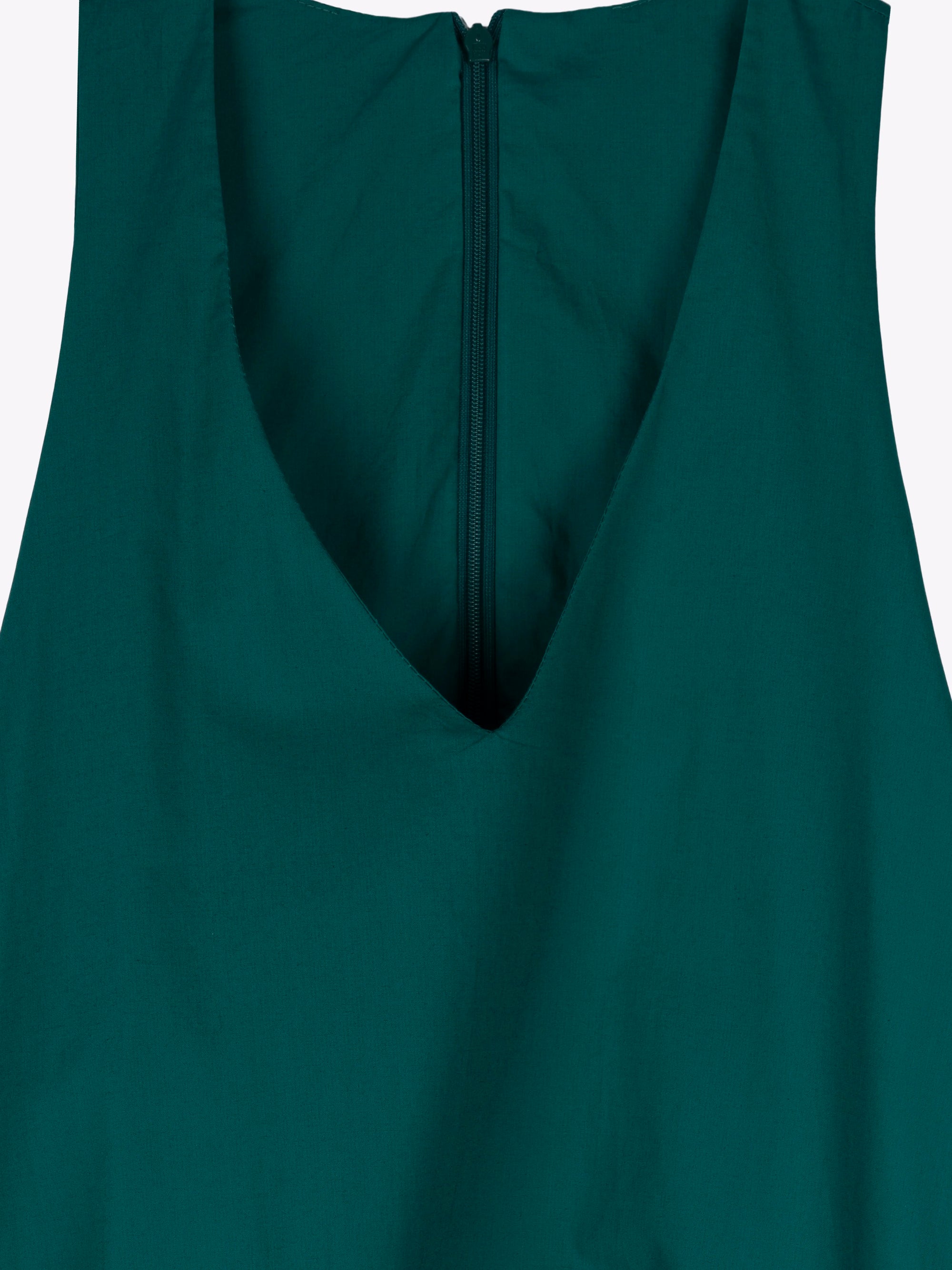VESTIDO MAXI DE POPELÍN CON ESCOTE EN V