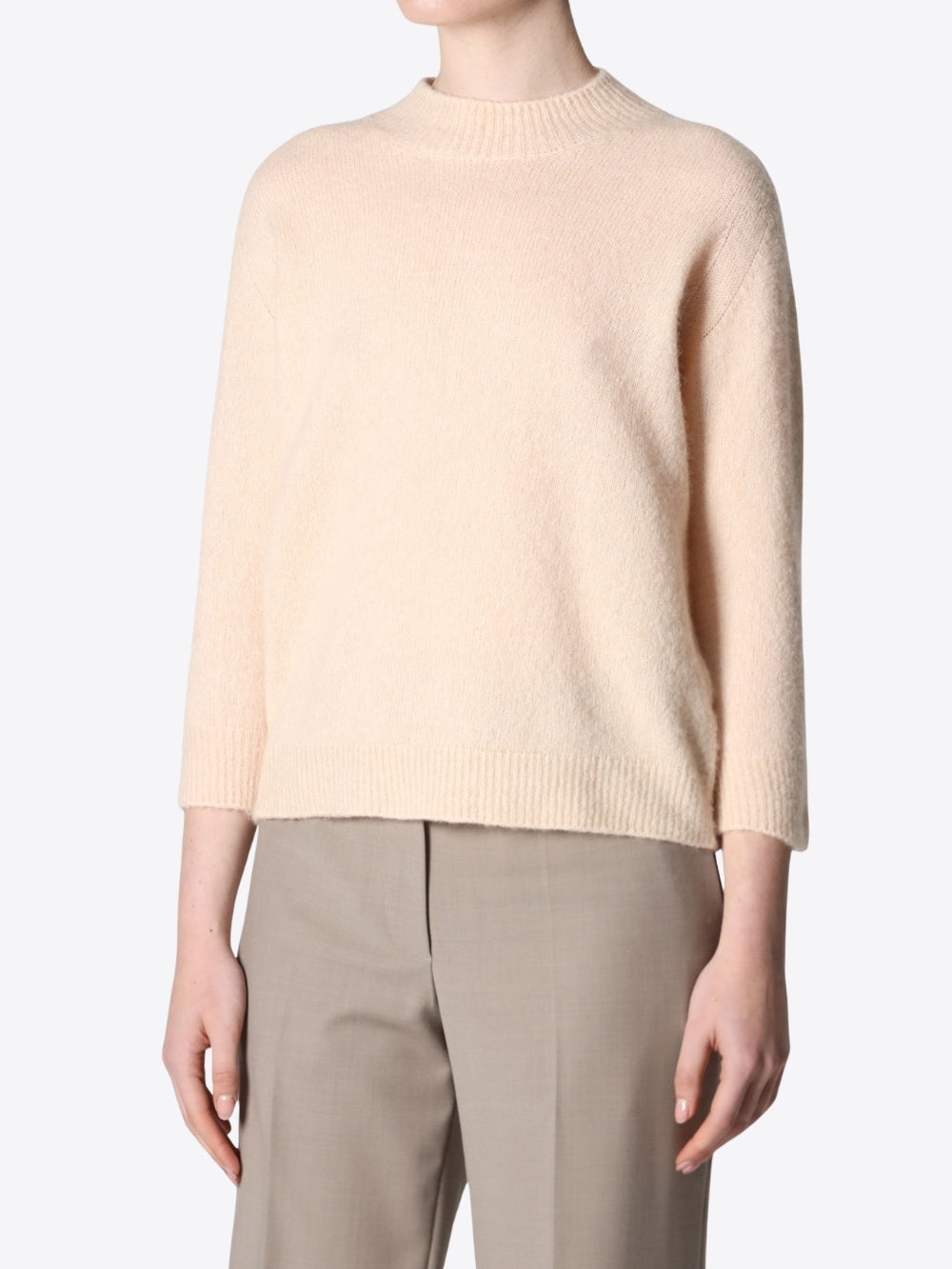 CASHMERE AND SILK MOCK NECK SWEATER