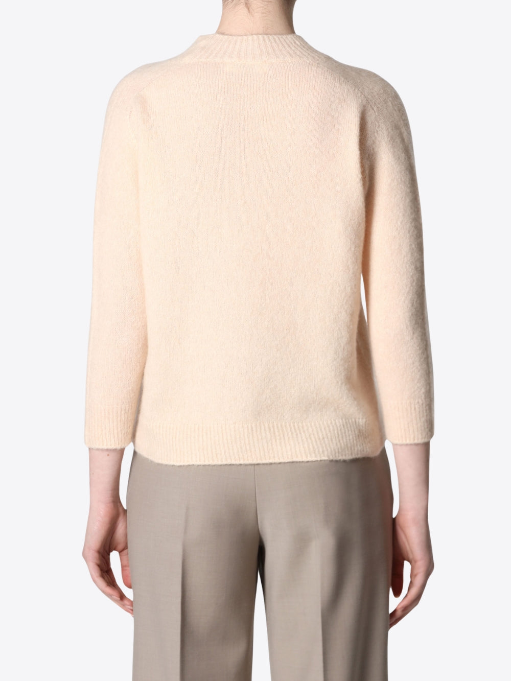 CASHMERE AND SILK MOCK NECK SWEATER