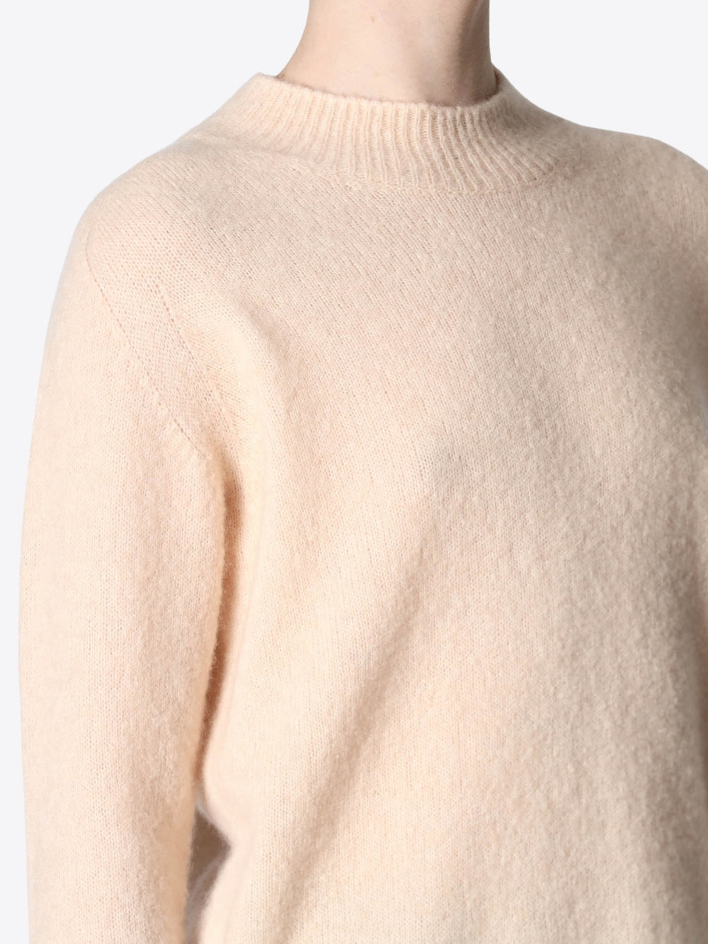 CASHMERE AND SILK MOCK NECK SWEATER