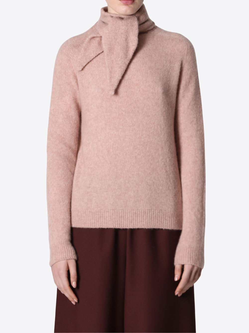 CASHMERE AND SILK SWEATER WITH SCARF