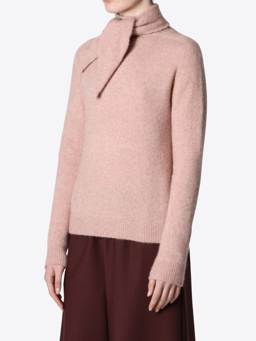 CASHMERE AND SILK SWEATER WITH SCARF