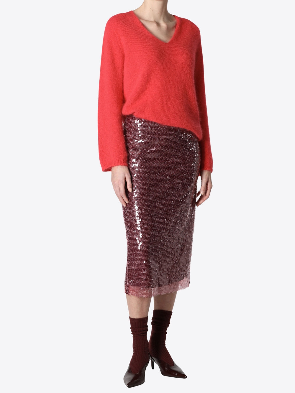 ANGORA V-NECK SWEATER