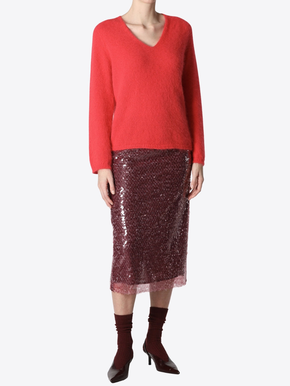 ANGORA V-NECK SWEATER