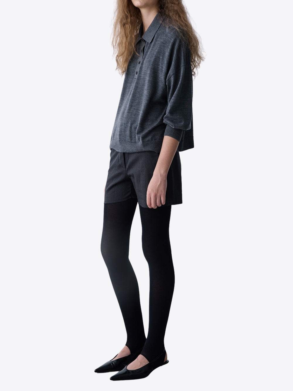 POLO OVERSIZE DE PUNTO CON BOTONES