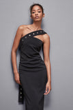 VESTIDO MIDI CREPE NEGRO