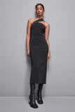 VESTIDO MIDI CREPE NEGRO