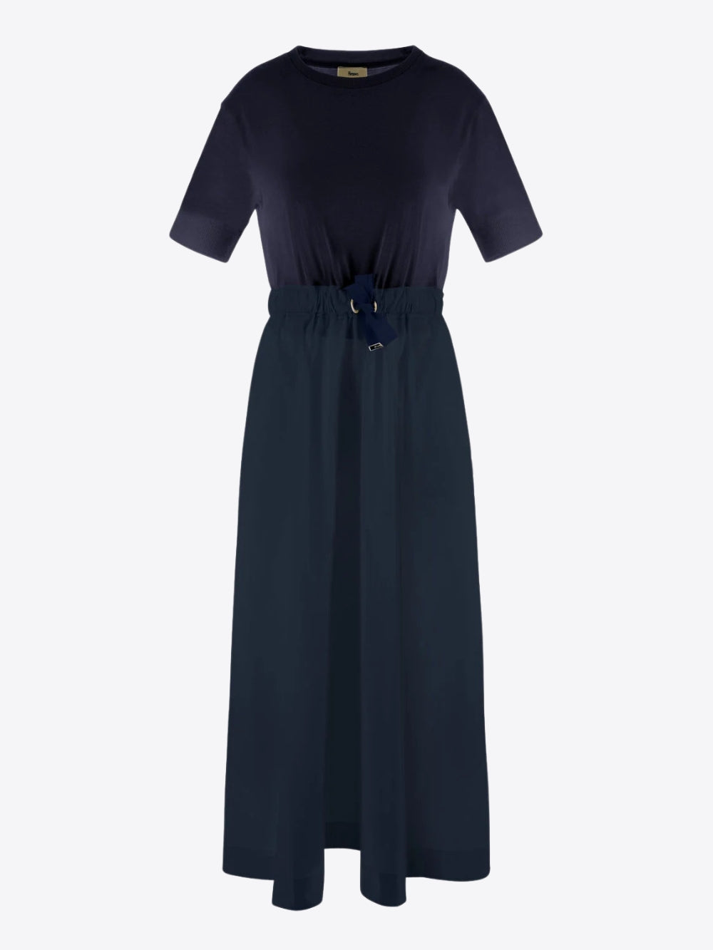 DRESS IN GLAM KNIT EFFECT AND TECHNO TAFFETA