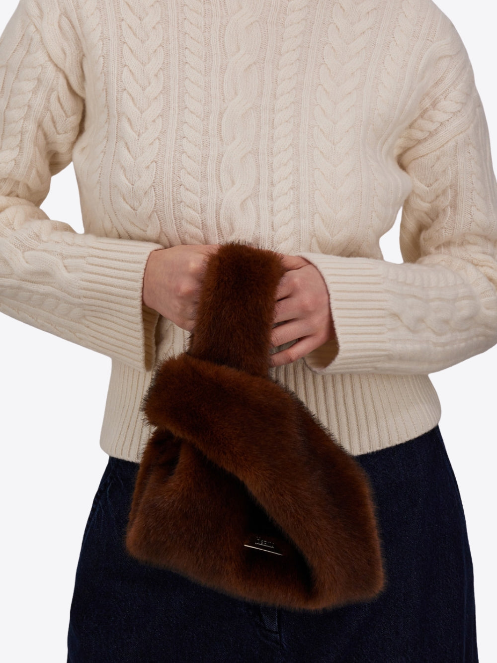 MINK-EFFECT FAUX FUR BAG