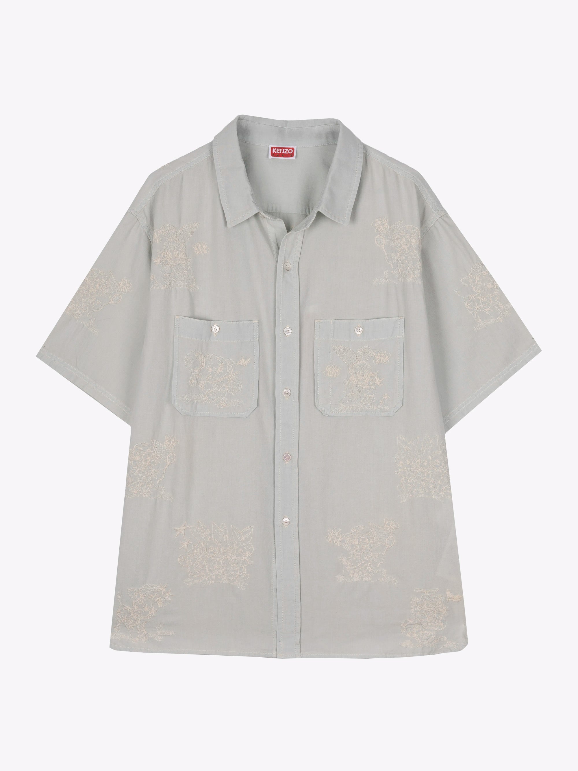 CAMISA DE MANGA CORTA DE CHAMBRAY 'KENZO CARTOON'