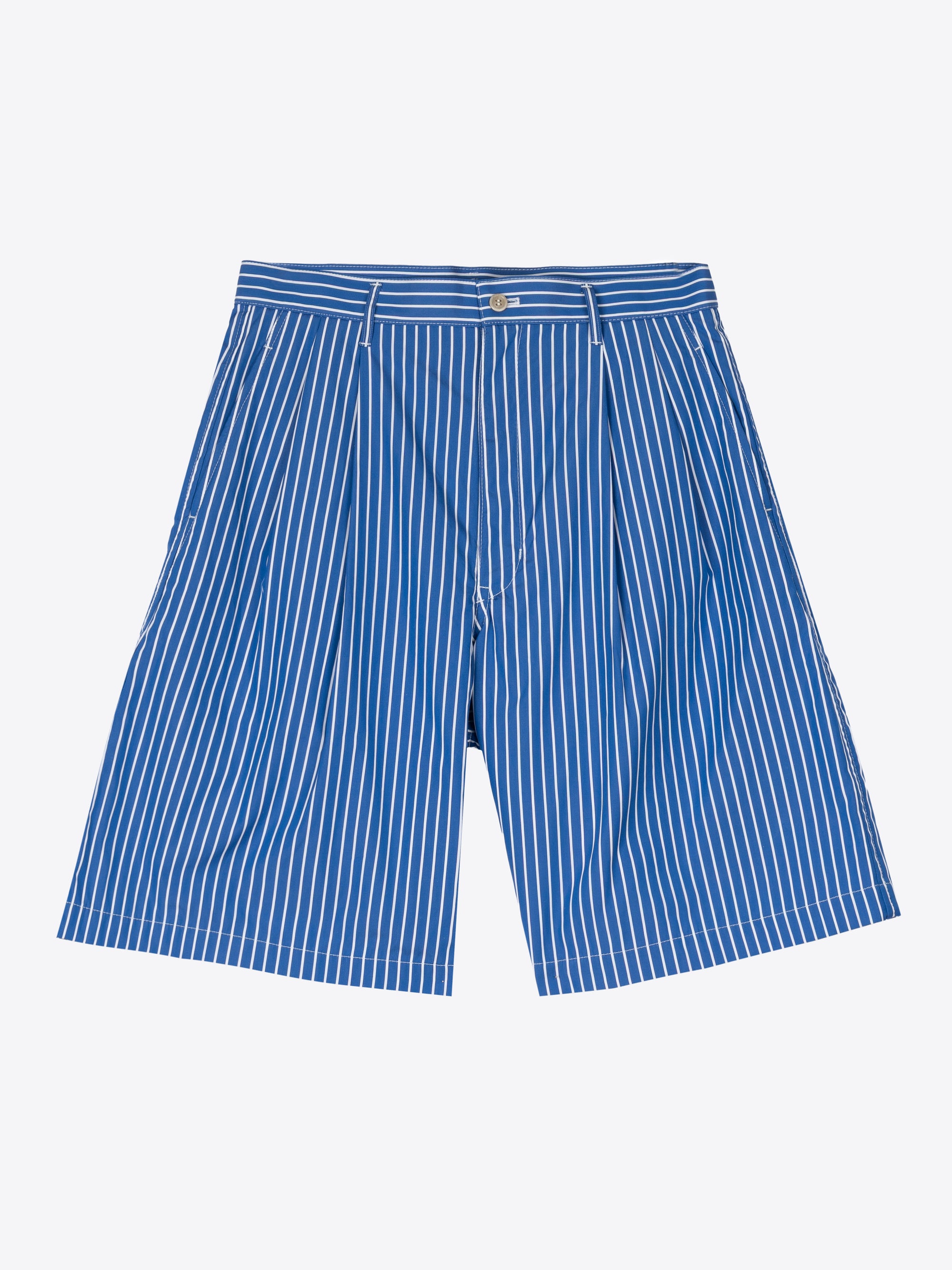 STRIPED PLEATED WIDE SHORTS