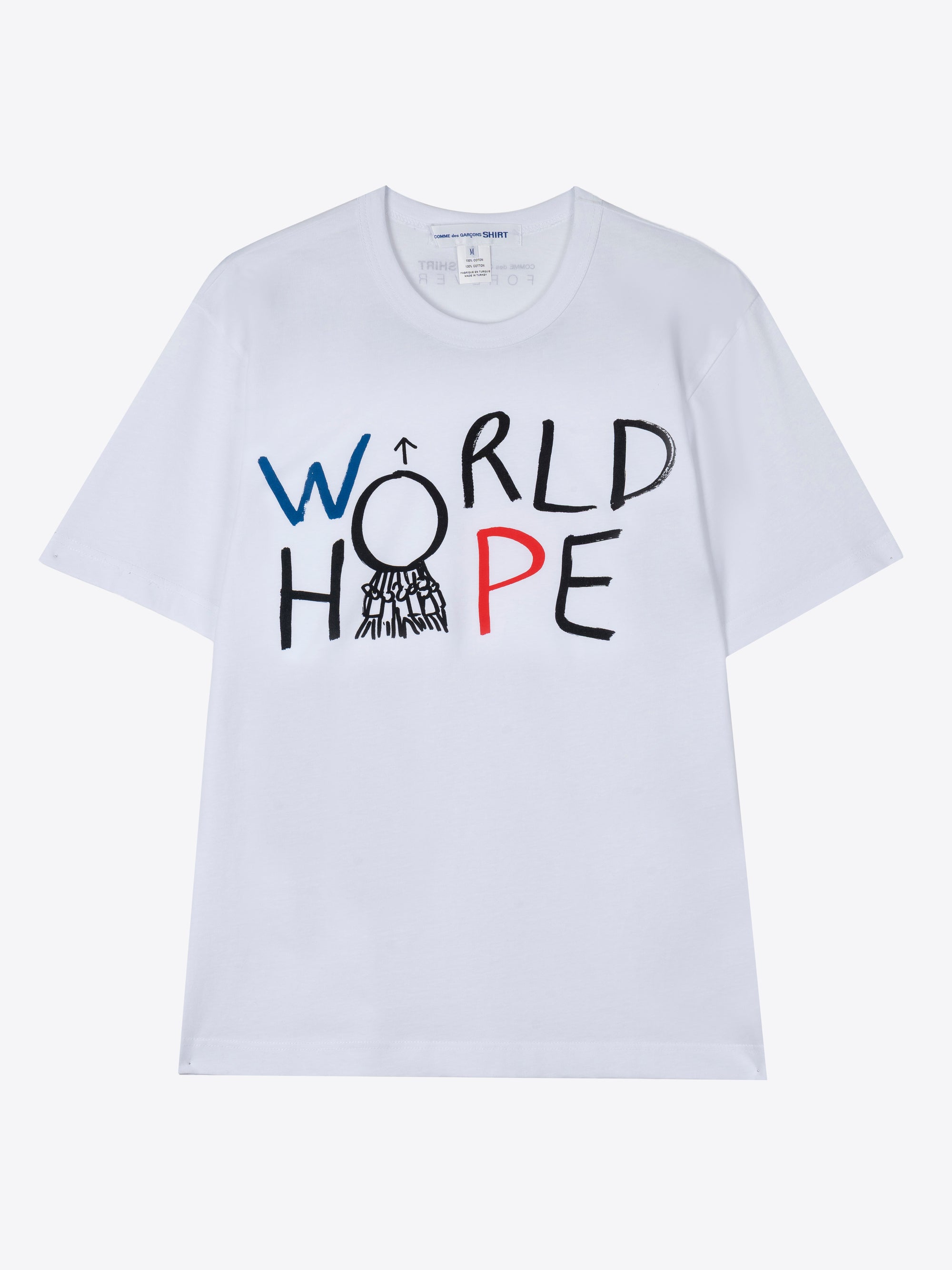 OVERSIZED T-SHIRT WITH "WORLD HOPE" GRAPHIC PRINT