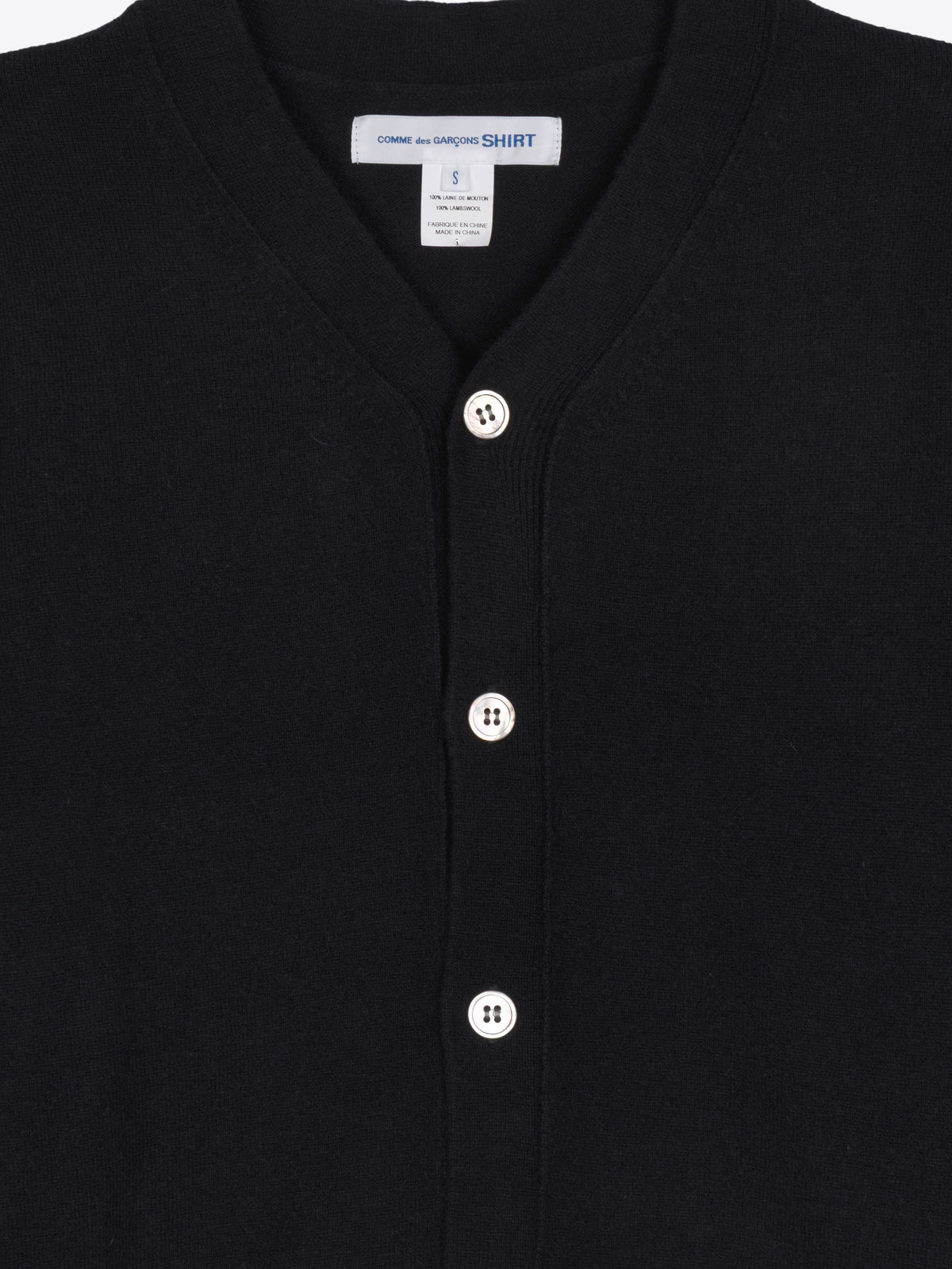 TWO-TONE WOOL CARDIGAN