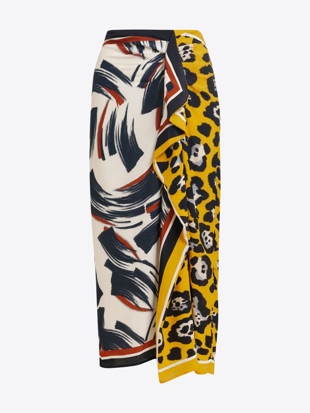 FALDA MIDI ESTAMPADA DRAPEADA
