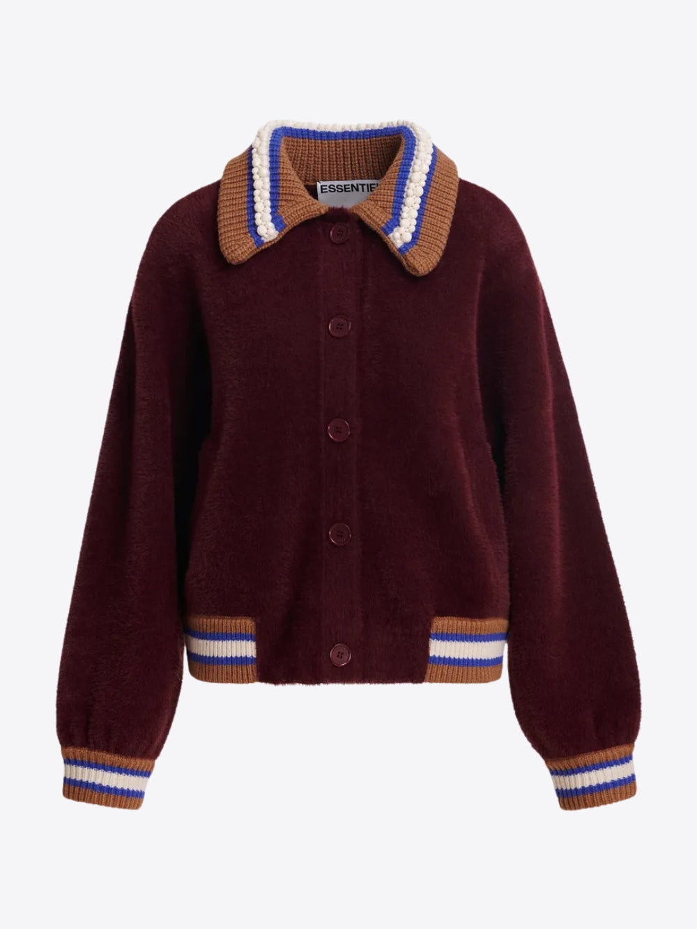 BOMBER DE PUNTO CON CUELLO DE CUENTAS