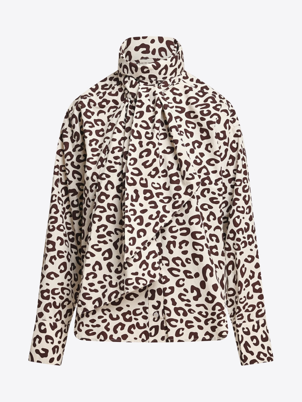 CAMISA ANIMAL PRINT CON LAZADA AL CUELLO