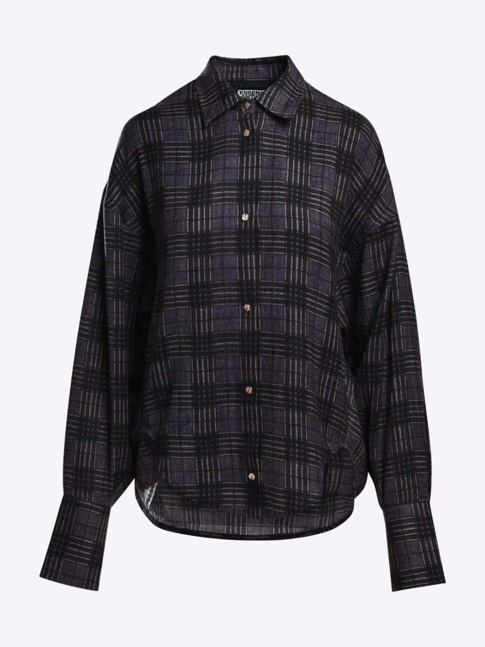 CAMISA OVERSIZE DE CUADROS CON PAÑUELO DESMONTABLE