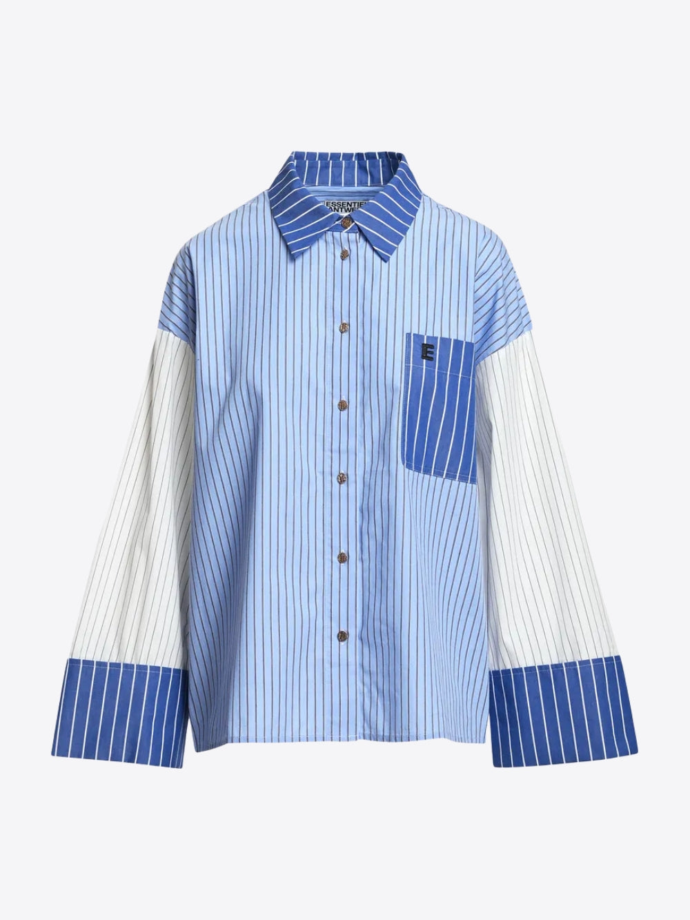 CAMISA OVERSIZE A RAYAS CON DETALLES PATCHWORK