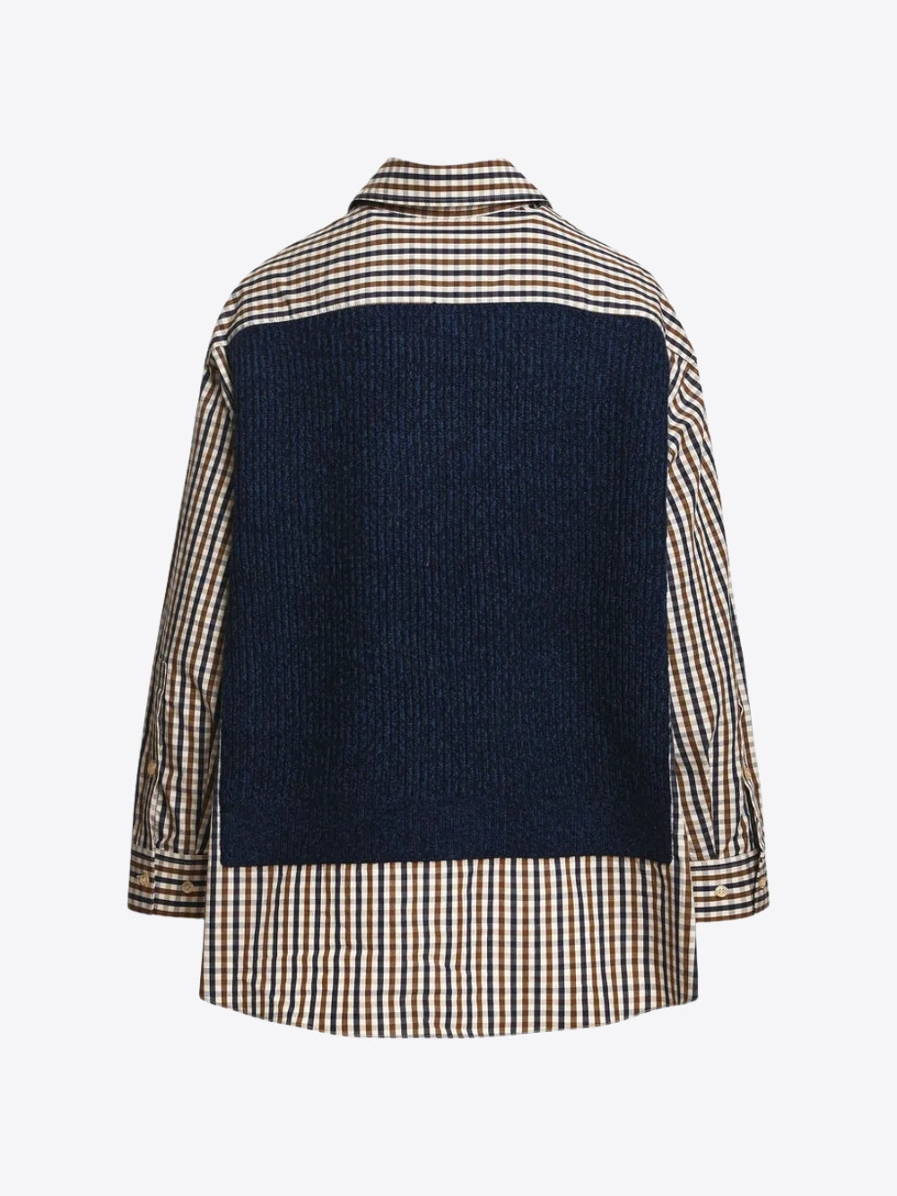 CAMISA DE CUADROS CON CHALECO DE PUNTO INTEGRADO