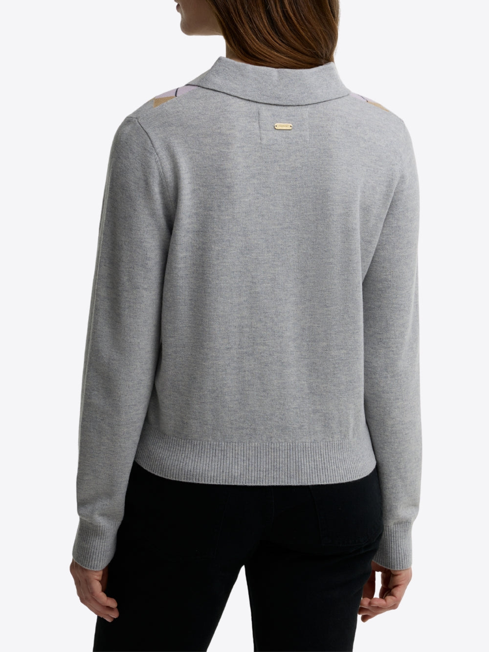 FAWNE ARGYLE KNITTED POLO SHIRT