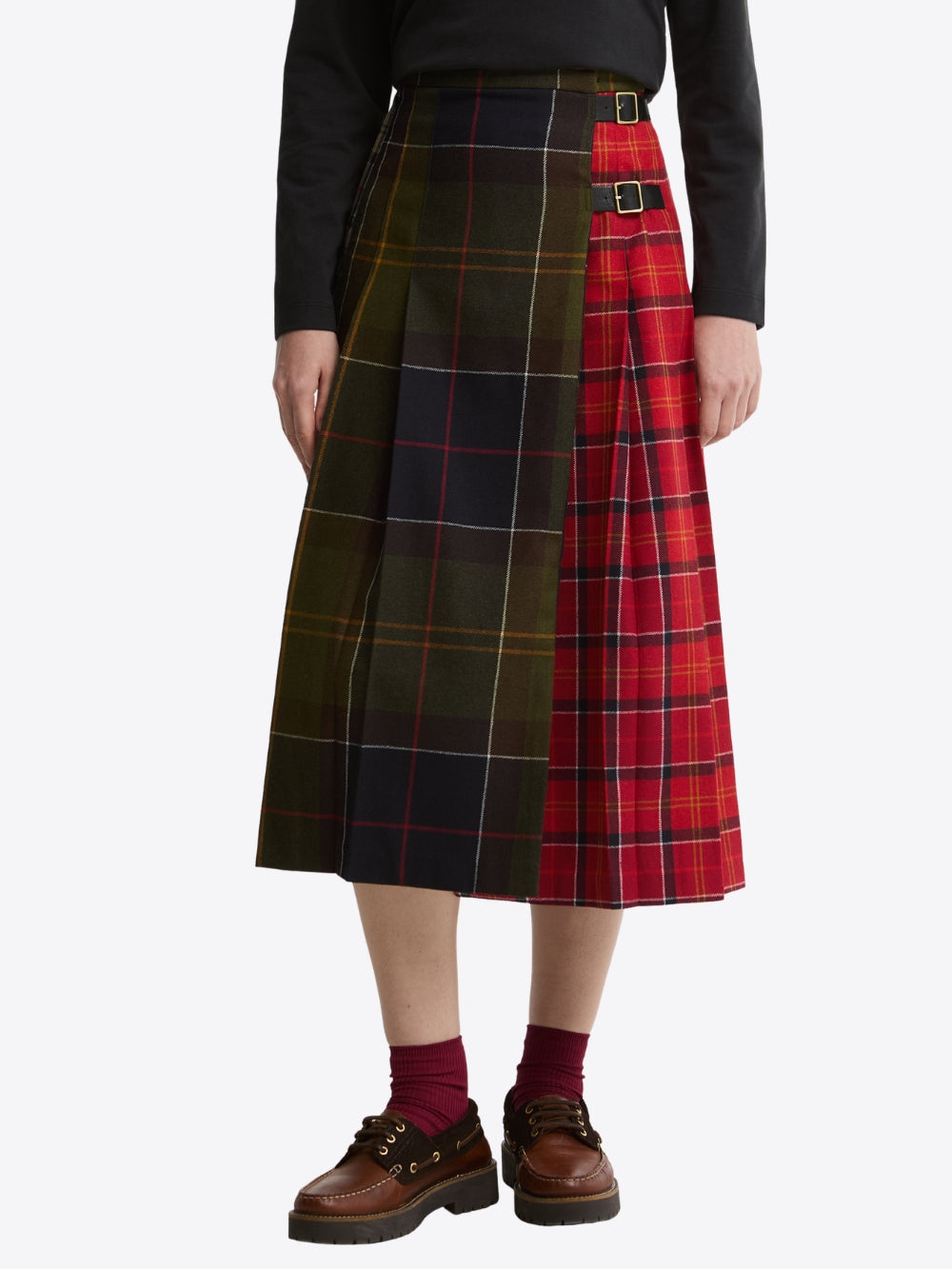 MARENA TARTAN MIDI SKIRT