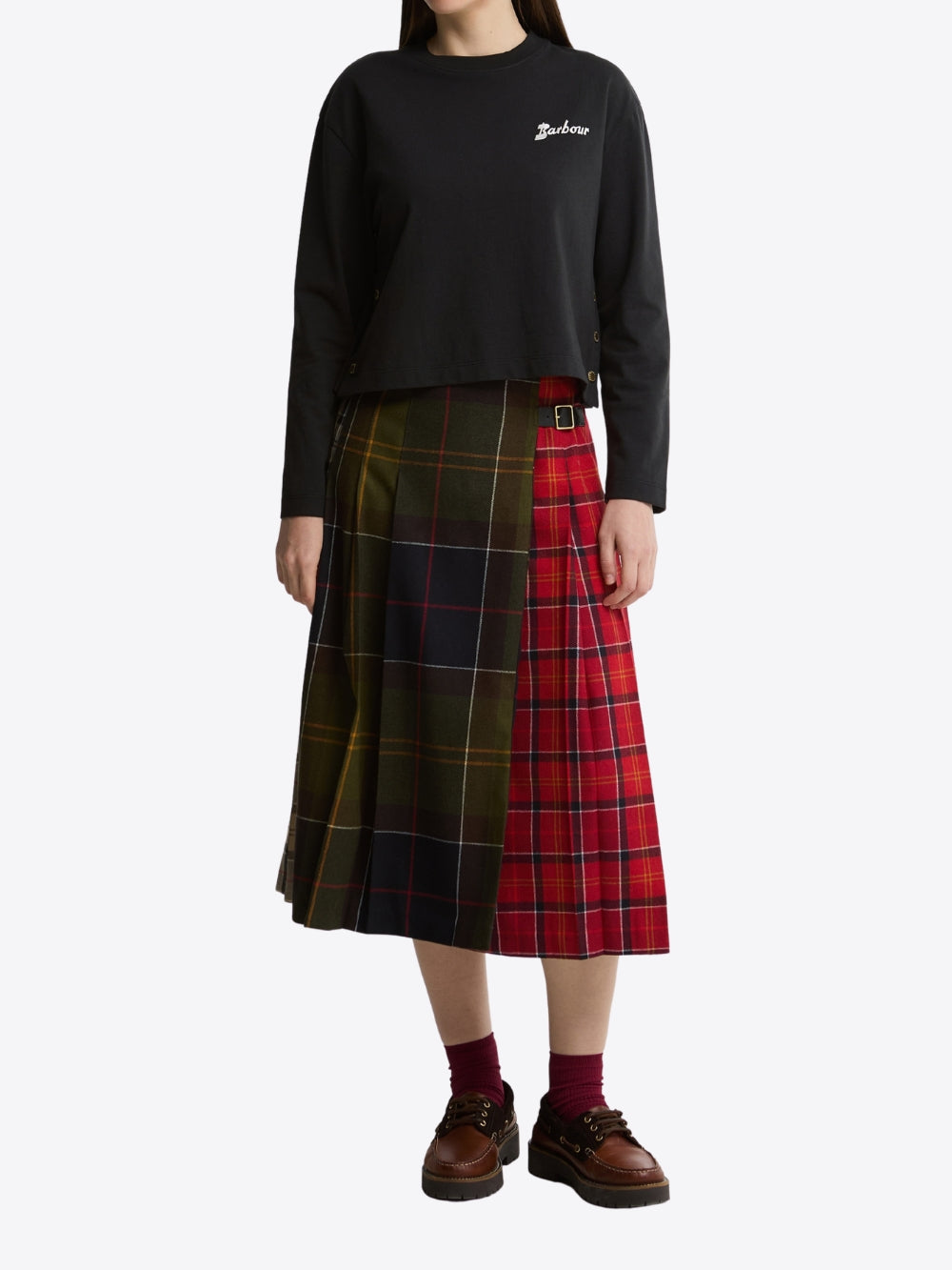 MARENA TARTAN MIDI SKIRT