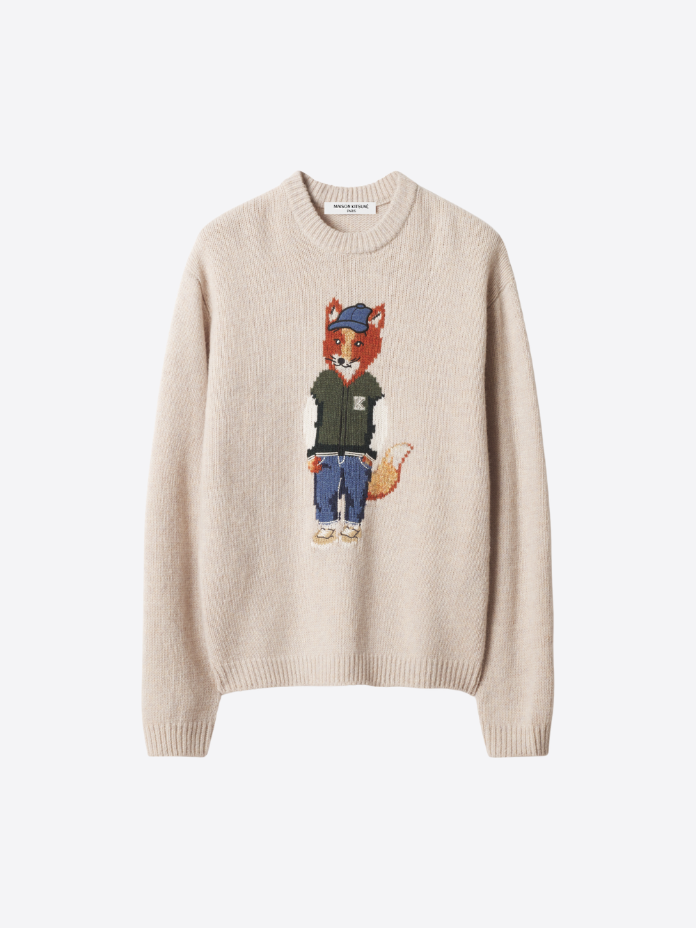 DRESSED FOX INTARSIA WOOL JUMPER