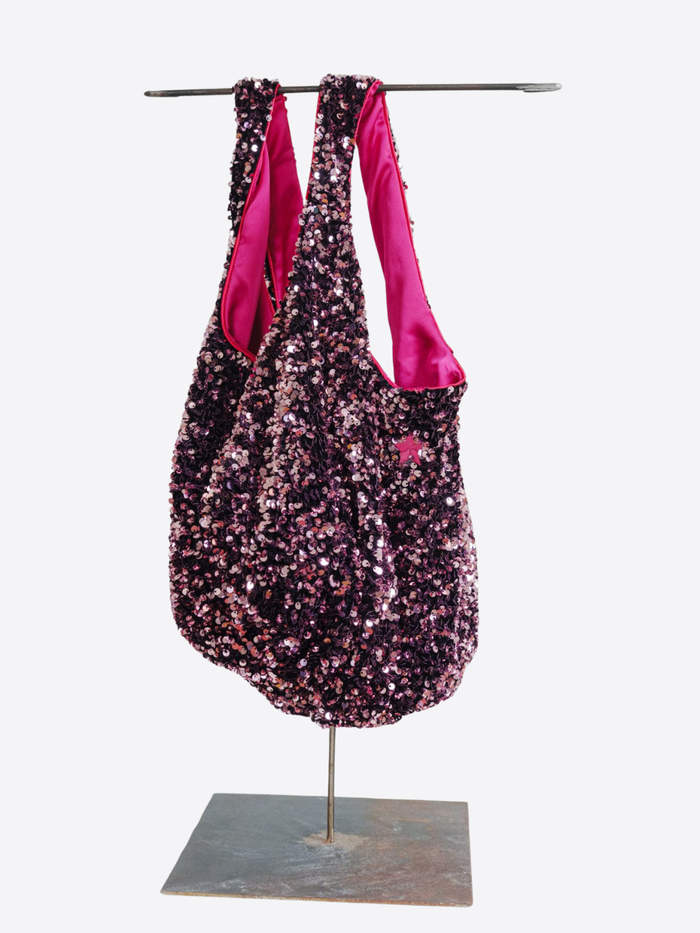 SACCA DE PAILLETES ROSA