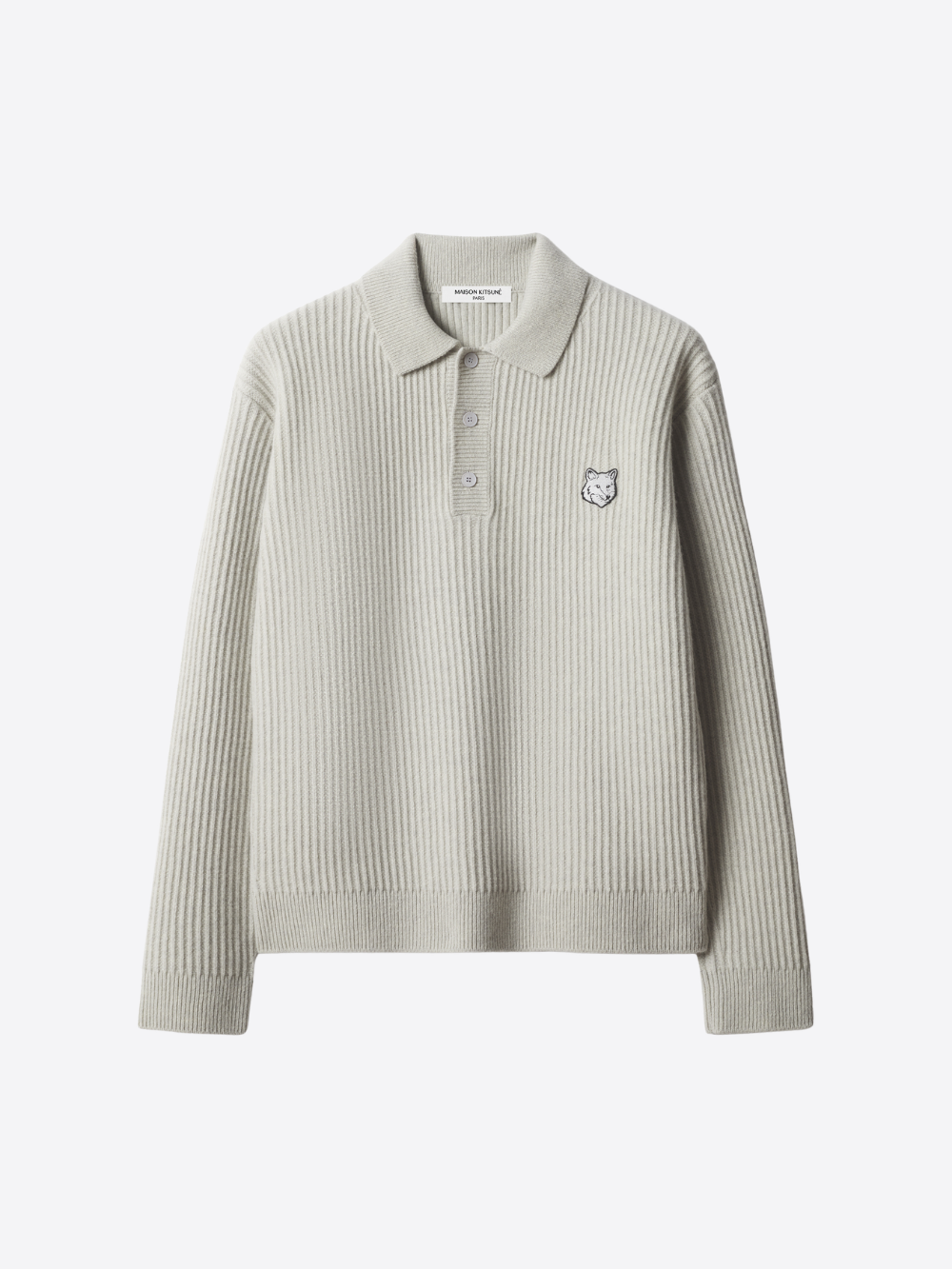 FOX HEAD WOOL RIBBED POLO JUMPER