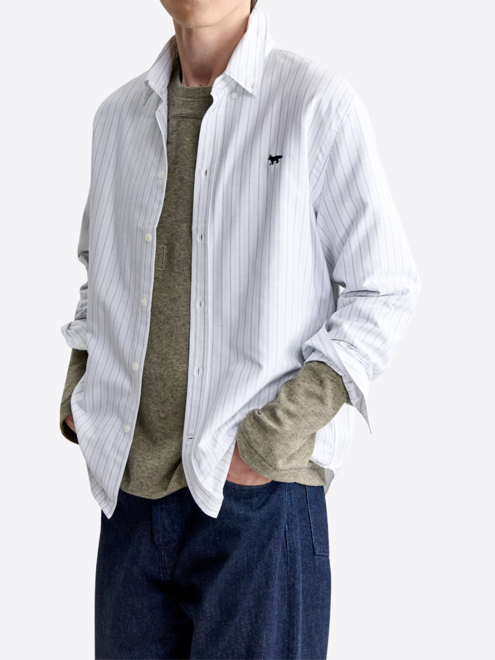PROFILE FOX STRIPED CASUAL SHIRT