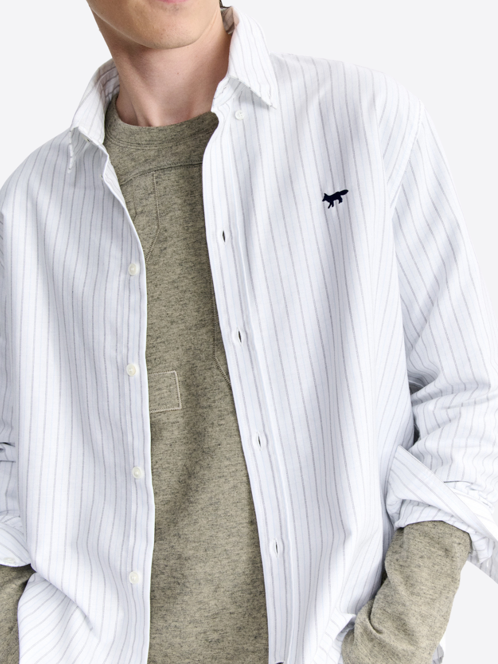 PROFILE FOX STRIPED CASUAL SHIRT