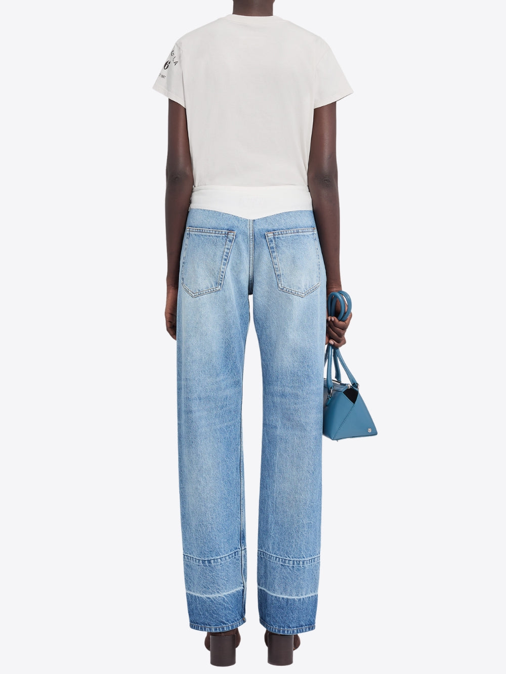 STRAIGHT-LEG FADED JEANS