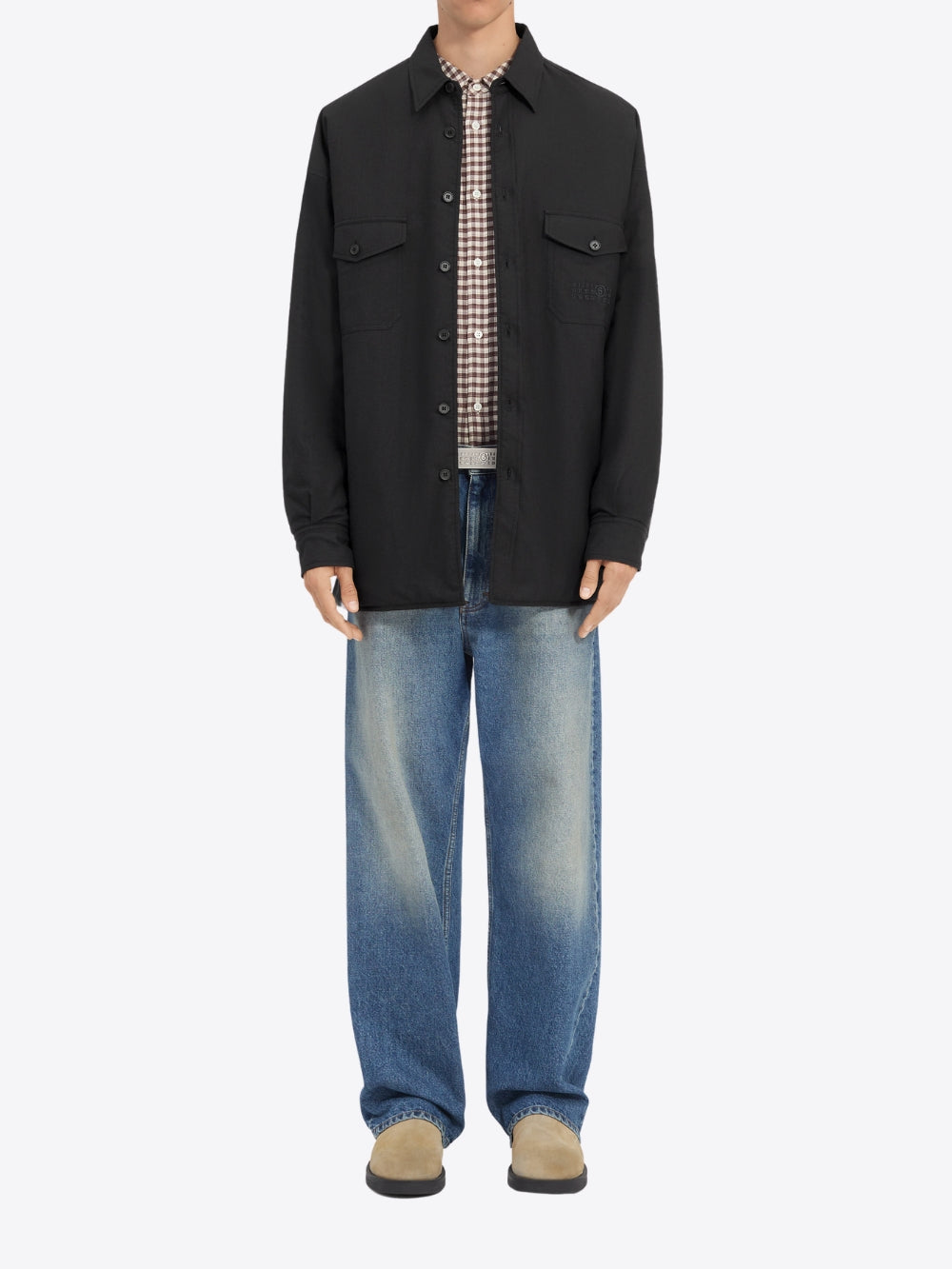 REVERSIBLE WOOL BLEND SHIRT