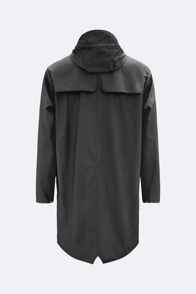 LONG ZIPPER COAT Black Raincoat For Men, 46% OFF