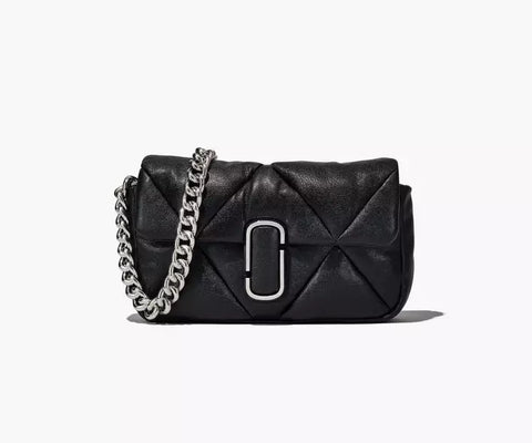 THE PUFFY DIAMOND QUILTED J MARC SHOULDER BAG NEGRO